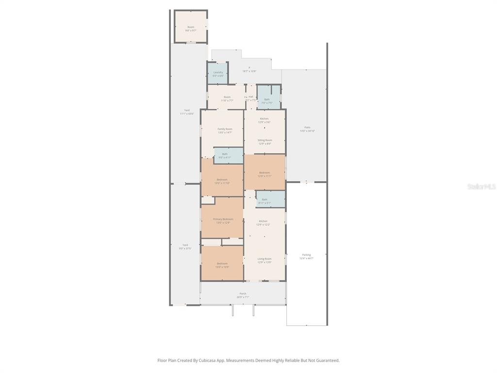 This is a floor plan showing the layout of a multi-unit residential property — 2526 W UNION STREET, TAMPA, FL