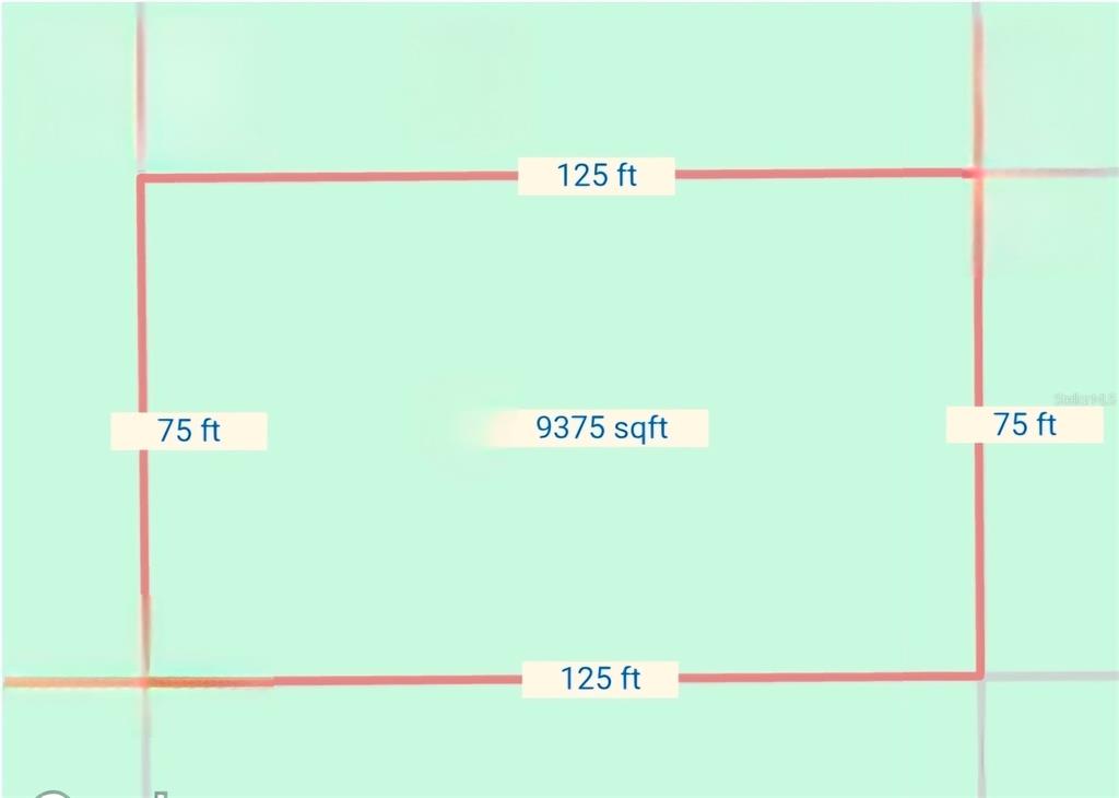 This is a map showing a rectangular plot of land measuring 125 feet by 75 feet — LOT 5 CREAGER AVENUE, INTERLACHEN, FL