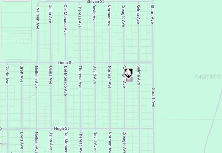 This is a map showing a residential area with streets and property lots — LOT 5 CREAGER AVENUE, INTERLACHEN, FL