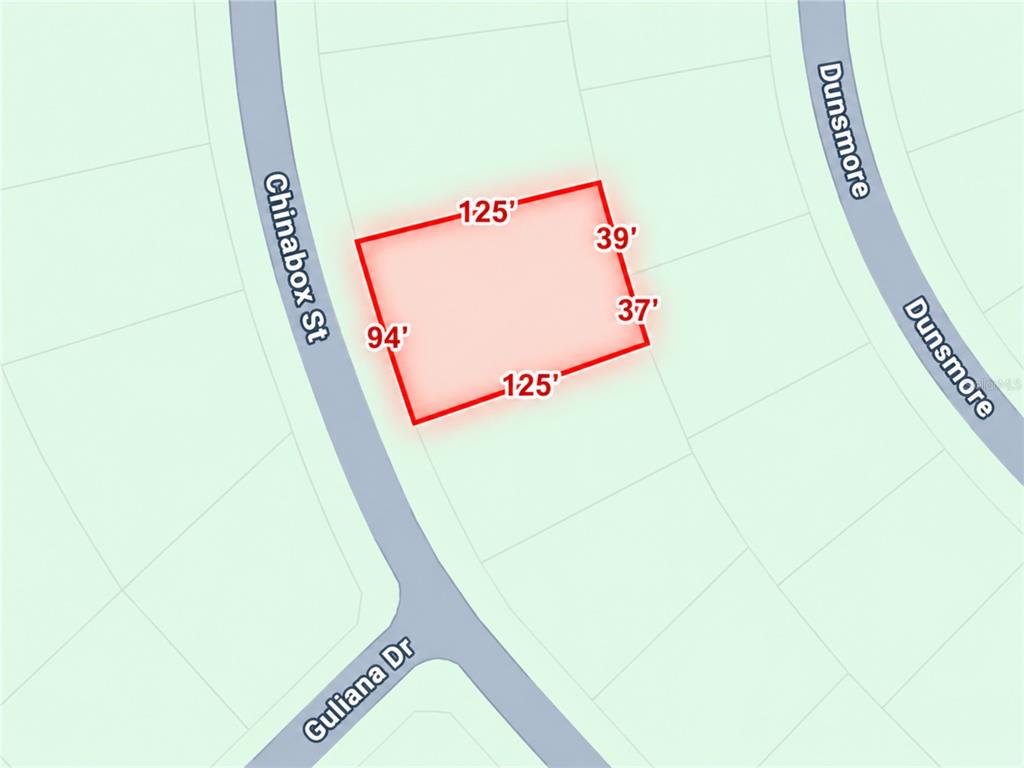This is a map showing the property lines and dimensions of a vacant lot — Lot 11 CHINABOX STREET, NORTH PORT, FL