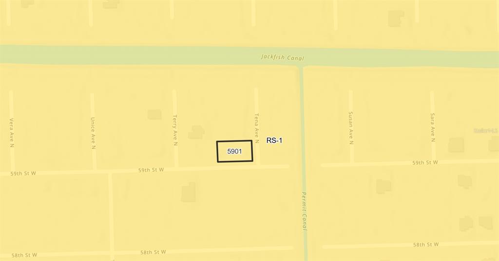 This is a map showing property boundaries and street names in a residential area — 5901 TENA AVENUE, LEHIGH ACRES, FL