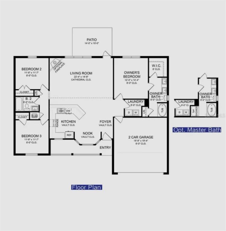 This is a floor plan for a single-story house with three bedrooms and a garage — 5600 CASANOVA AVENUE, NORTH PORT, FL