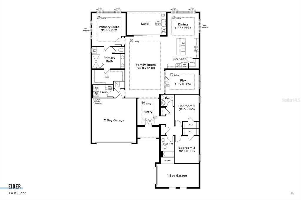 An open-concept living area features light wood-look flooring, white walls, and large sliding glass doors — 12231 WHITE BLOSSOM COURT, PARRISH, FL
