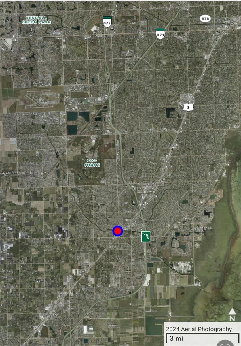 This is an aerial map showing the location of a property in the Miami area — 21150 SW 117 AVE, Miami FL 33177, MIAMI, FL