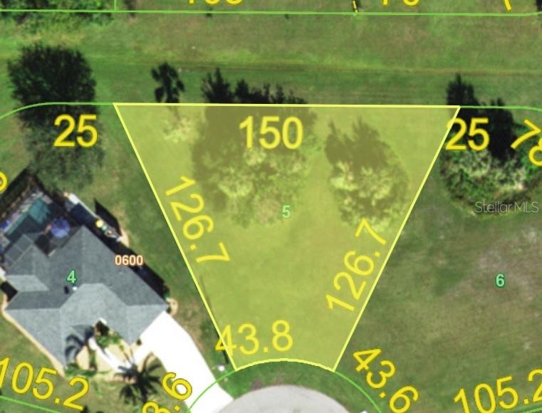 This is a map showing the property lines and dimensions of a residential lot — 41 RIO CUARTO STREET, PUNTA GORDA, FL