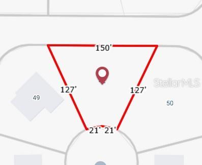 This is a map showing the property lines and dimensions of a trapezoidal residential lot — 41 RIO CUARTO STREET, PUNTA GORDA, FL