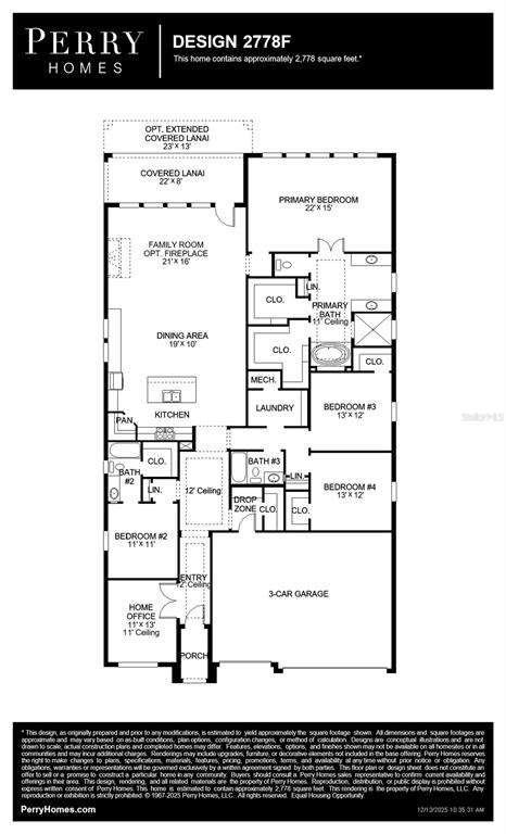 This is a floor plan for a single-story home featuring four bedrooms and a garage — 13099 CAMELOT LANE, PUNTA GORDA, FL