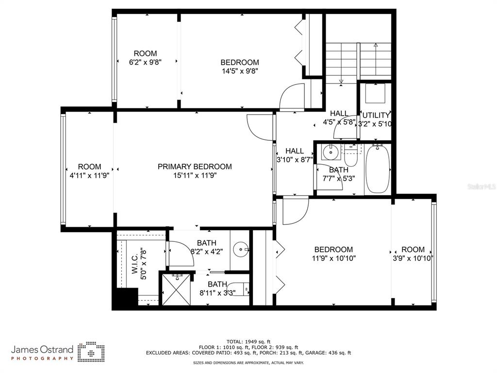 This is a floor plan showing the layout of a multi-room residential level — 4207 FAIRWAY RUN, TAMPA, FL