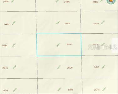 This is a plat map showing a highlighted rectangular land parcel labeled 25013 — DILL ROAD, ORLANDO, FL