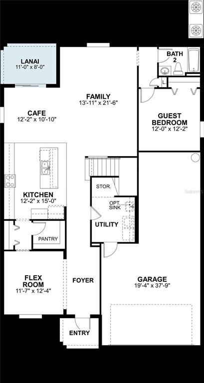 This is a floor plan for the first level of a residential home — 4916 MEADOW BAY COURT, WIMAUMA, FL