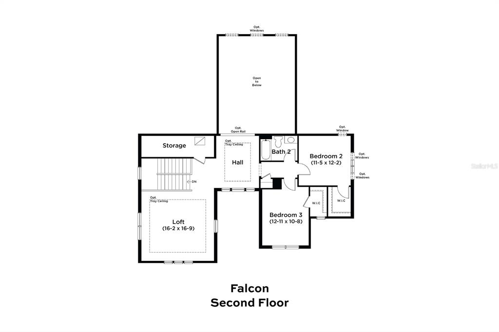 This is a floor plan for the second level of a residential home — 8234 GOLDEN BEACH COURT, PARRISH, FL
