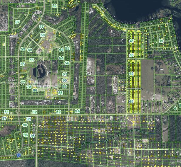 This is an aerial map showing a residential neighborhood with outlined property lots and numbered parcels — 1201 Twin Pines, Sebring FL 33875, SEBRING, FL
