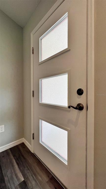 A white door with three frosted glass panels and black hardware opens into a room — TBD FISHER LANE TRACE, OCKLAWAHA, FL