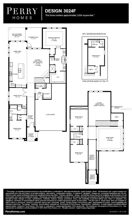 This is a floor plan for a two-story residential home design — 3610 COUNTRY VIEW COURT, BRADENTON, FL