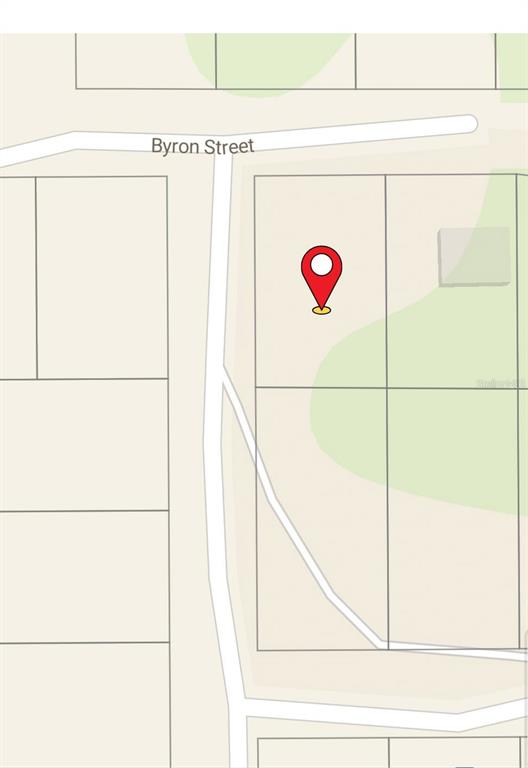 This is a map showing a property location marked with a red pin on Byron Street — 2109 BYRON STREET, INVERNESS, FL