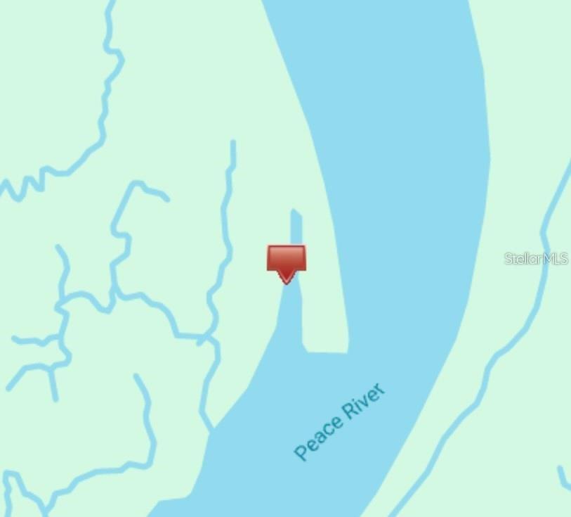 This is a map showing a property location along the Peace River — 1227 MALABO COURT, PUNTA GORDA, FL