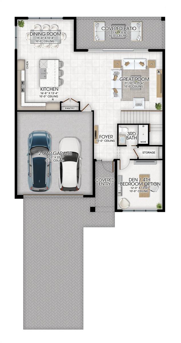 This floor plan shows a single-story home layout with a garage, kitchen, and living areas — 419 41st Street, West Palm Beach FL 33407, WEST PALM BEACH, FL