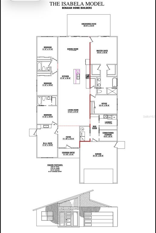 This floor plan shows a single-story house layout with a garage, four bedrooms, and a patio — TBD SW 129TH STREET, OCALA, FL