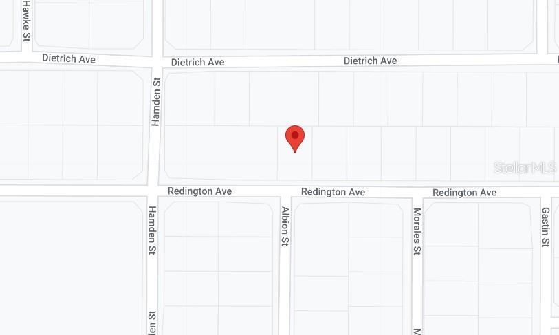 This is a map showing a property location marked with a red pin — 335 REDINGTON AVENUE, PORT CHARLOTTE, FL
