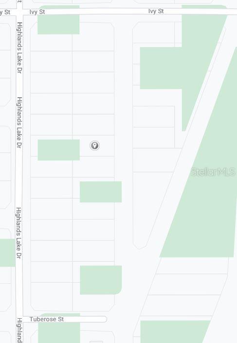 This is a map showing a residential street layout with a marked property location — 930 KIRBY AVENUE, LAKE PLACID, FL