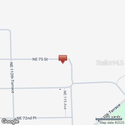 This is a map showing the location of a property near NE 75th Street — NE 75 STREET, WILLISTON, FL