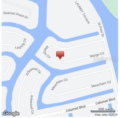 This is a map showing the location of a property on Margo Circle — 15611 MARGO CIRCLE, PORT CHARLOTTE, FL