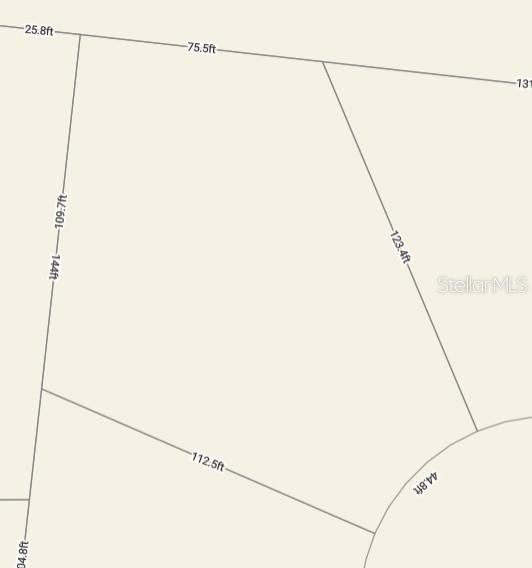 This is a property survey map showing the dimensions and boundaries of a residential lot — 1206 VERNON LANE, POINCIANA, FL