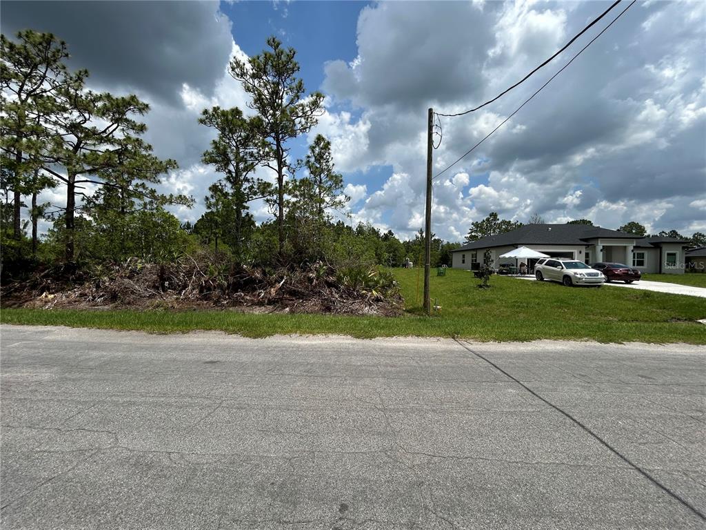 A vacant, wooded lot sits next to a house with a driveway and parked cars — OSBORNE STREET, ORLANDO, FL