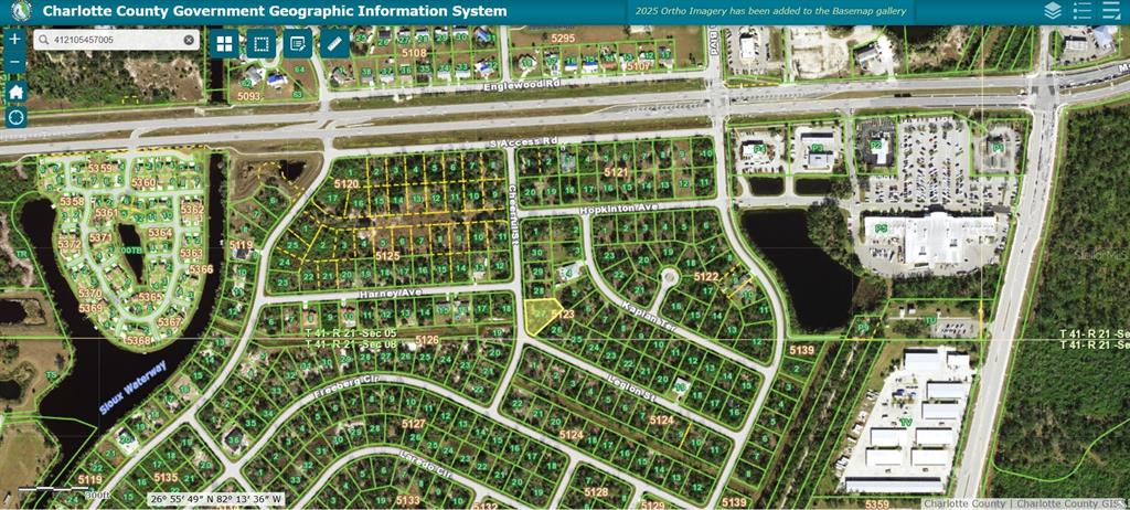 This is a map showing residential lots and streets in Charlotte County, Florida — 6986 CHEERFUL STREET, PORT CHARLOTTE, FL