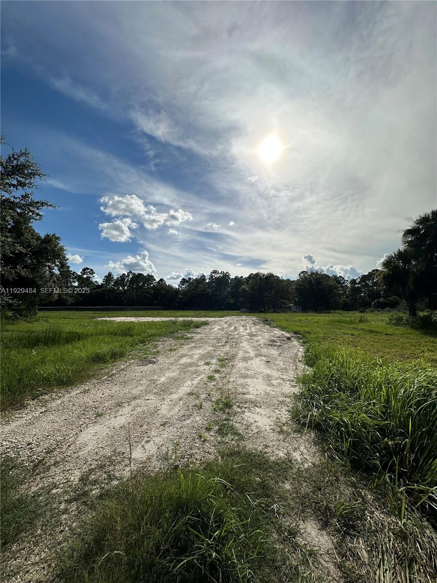 A dirt path leads through a grassy, sunlit field toward a distant treeline — 420 S. CORAL ST., Clewiston FL 33440, CLEWISTON, FL
