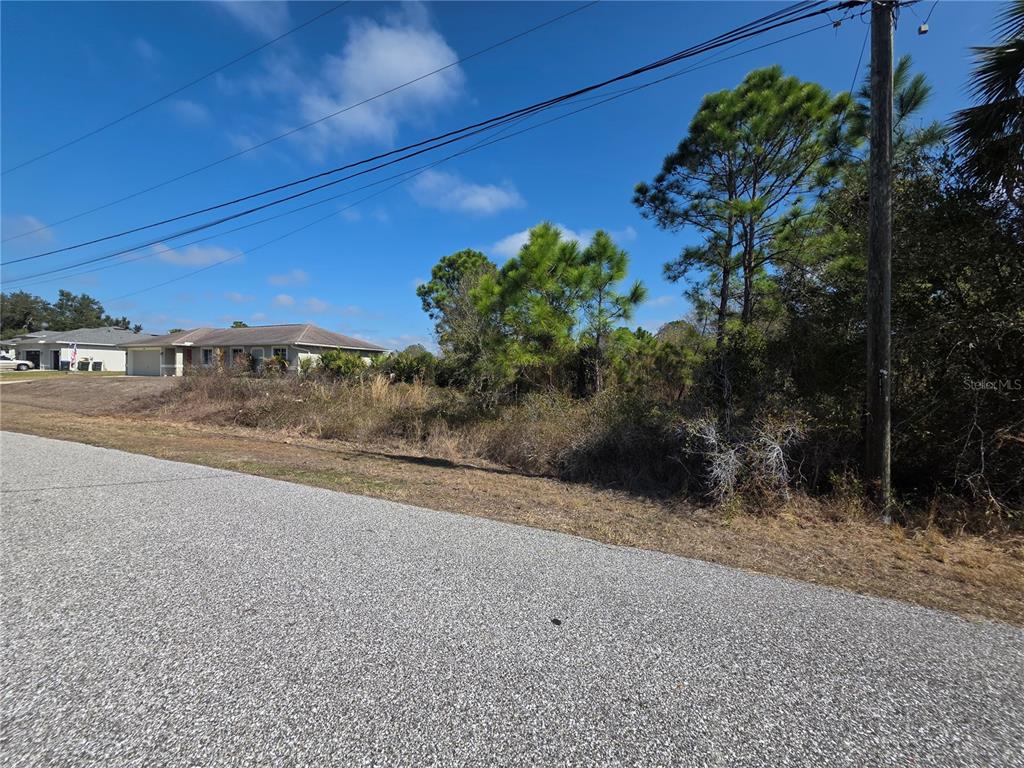A vacant, overgrown lot sits next to a single-story house along a paved road — N DEER RUN ROAD, NORTH PORT, FL