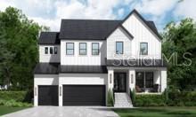 This is a rendering of a two-story modern farmhouse with a white exterior and black roof — 4906 W ESTRELLA STREET, TAMPA, FL