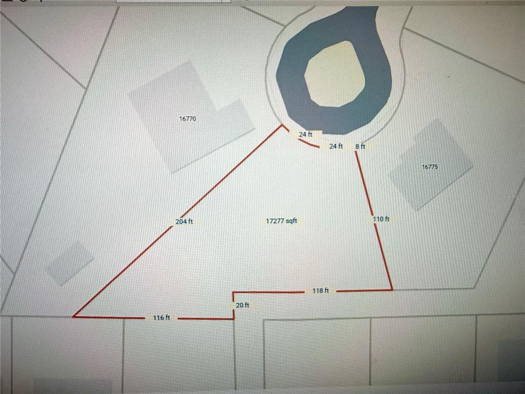 This is a property survey map showing the dimensions and square footage of a lot — TBD SW 41ST TERRACE, OCALA, FL