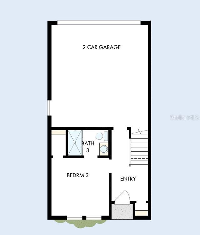 This is a floor plan showing a ground level with a garage, bedroom, and bathroom — 3116 4TH PLACE N, ST PETERSBURG, FL