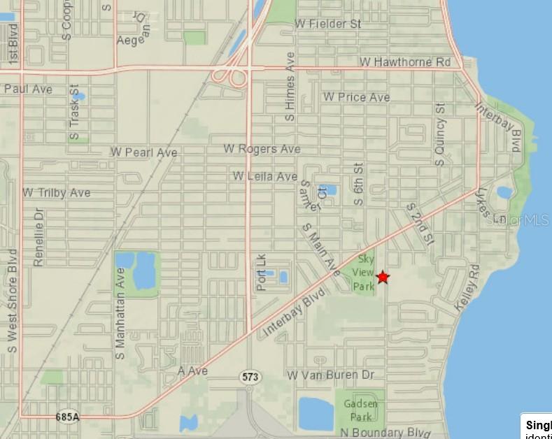 This is a map showing the location of a property near Sky View Park — 6313 S MACDILL AVENUE, TAMPA, FL