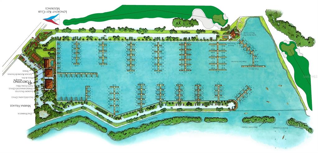 This is a map showing the layout of a marina with multiple boat slips — 2600 HARBOURSIDE DRIVE UNIT J-09, LONGBOAT KEY, FL