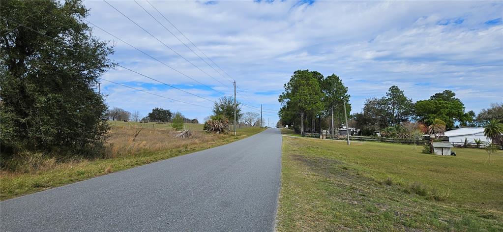 A paved road stretches into the distance between a grassy field and a wooded area — 24207 TURKEY LAKE ROAD, HOWEY IN THE HILLS, FL
