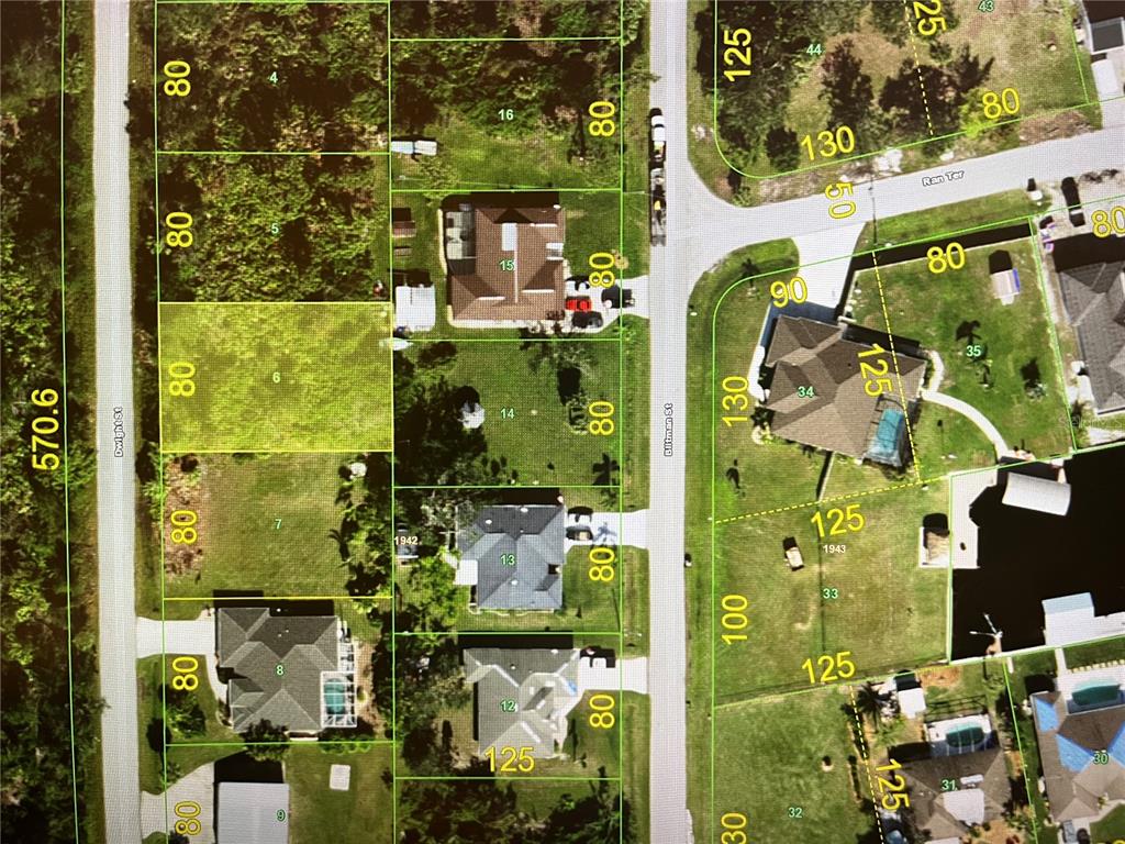 This is a property tax map showing residential lots and street layouts — 3560 DWIGHT STREET, PORT CHARLOTTE, FL