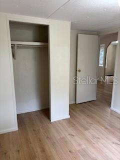 An interior view shows a room with light wood-look flooring, a closet, and a doorway — 175 PIEDMONT COURT, MELROSE, FL