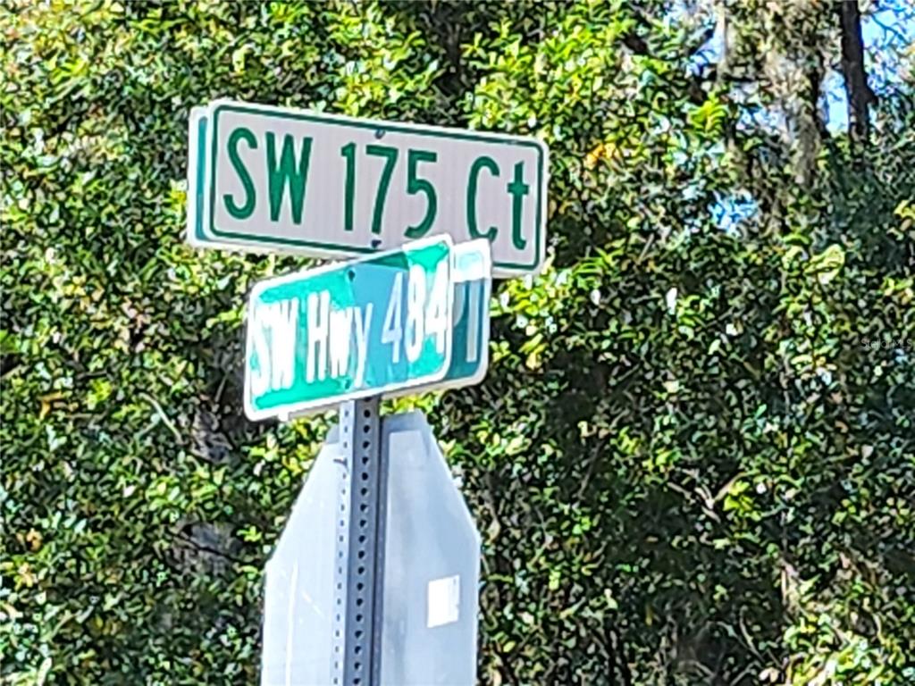 A street sign displays the intersection of SW 175 Ct and SW Hwy 484 — TBD SW 175 COURT, DUNNELLON, FL
