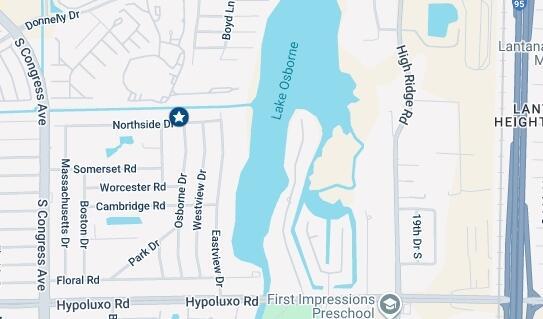 This is a map showing the area surrounding Lake Osborne — 2623 Northside Drive, Lake Worth FL 33462, LAKE WORTH, FL