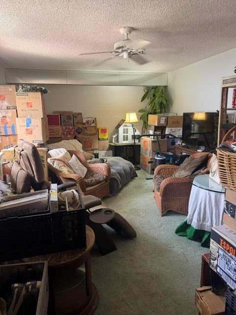 A cluttered living room features wicker chairs, numerous cardboard boxes, and a ceiling fan — 319 3rd Way, West Palm Beach FL 33407, WEST PALM BEACH, FL