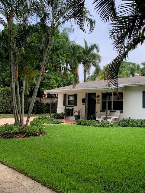 A single-story house with a white exterior and palm trees in the front yard — 839 Upland Road, West Palm Beach FL 33401, WEST PALM BEACH, FL