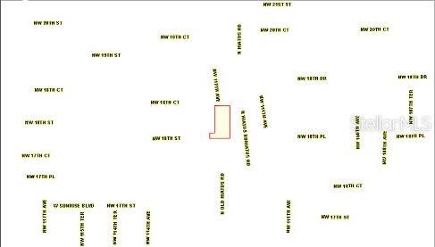 This is a map showing the location of a property parcel near various numbered streets — N OLD HIATUS ROAD, FORT LAUDERDALE, FL