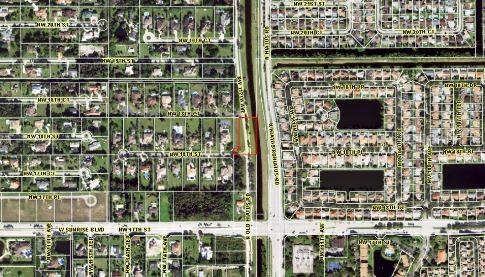 This is an aerial map showing a residential neighborhood with a highlighted plot of land — N OLD HIATUS ROAD, FORT LAUDERDALE, FL