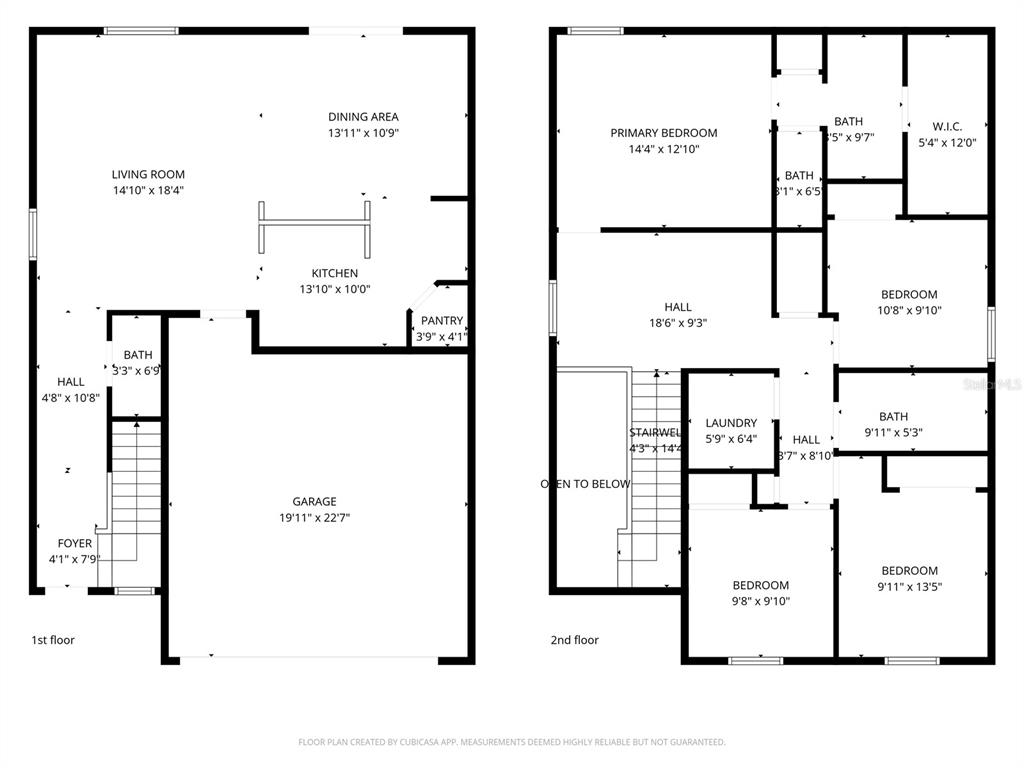 This is a two-story residential floor plan showing the layout of rooms and dimensions — 861 OLIVE CONCH STREET, RUSKIN, FL