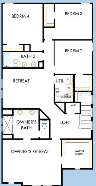 This is a floor plan for the second story of a four-bedroom residential home — 600 ALLORA AVENUE, NOKOMIS, FL