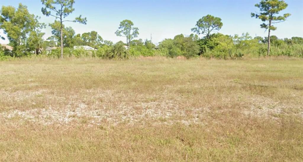 A flat, grassy vacant lot with scattered trees and bushes under a clear blue sky — 1811 NE 44TH STREET, CAPE CORAL, FL