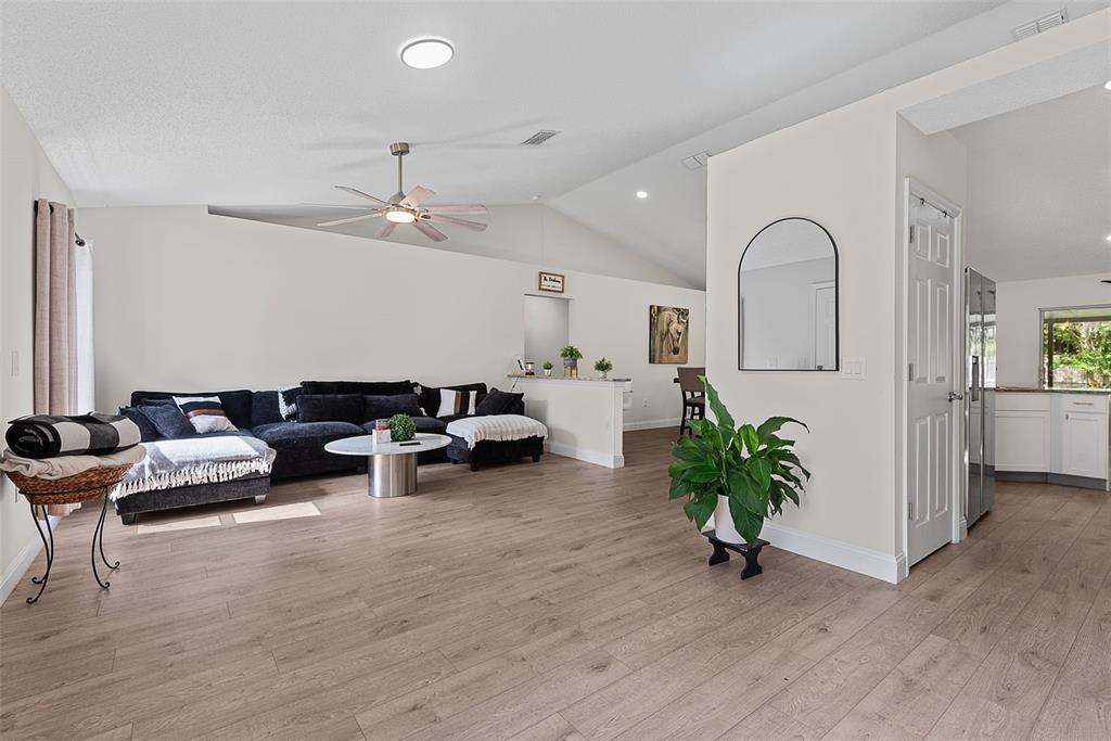 This is a floor plan showing a house with four bedrooms, a garage, and a porch — 24 SEDGWICK TRAIL, PALM COAST, FL