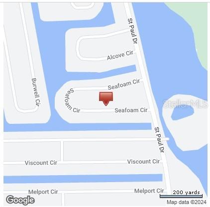This is a map showing the location of a property on Seafoam Circle — 15595 SEAFOAM CIRCLE, PORT CHARLOTTE, FL
